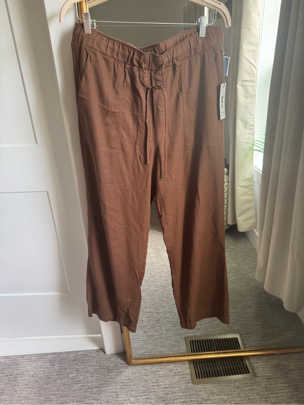 Women’s  Brown Drawstring Casual Pants